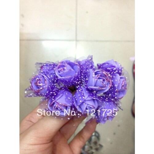 Free shipping foam flower with yarn with gold dust PE roses flowers sugar box accessories artificial flower