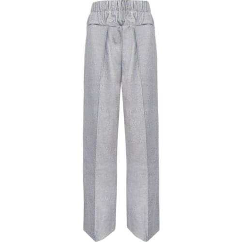 Pants For Women Free Shipping Autumn Winter Casual Wide Leg Pants High Street Elastic Waist Loose Straight Trousers For Work