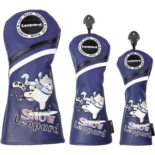 Golf Club Head Covers Woods Driver Fairway Hybrid, Headcovers 1 3 5 UT Interchangeable Number Tag, Fit All Wood Clubs