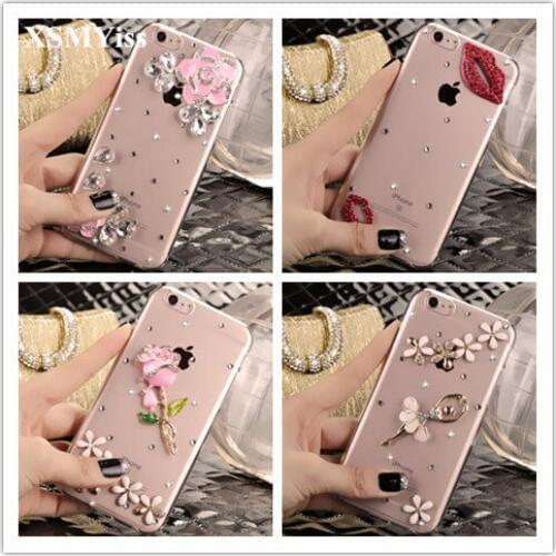 XSMYiss Phone Case For Samsung S6 S7 S8 S9 S10 PLUS S10 Lite Note5 8 9 Rhinestone Soft TPU Case Bling Diamond cover Case