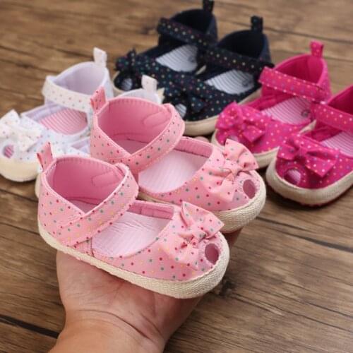 Toddler Shoes Kids Baby Bowknot Printing Newborn Cloth Soft Sole Crib Shoes First Walkers Shoes