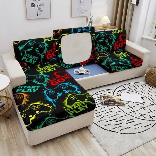 Video Game Themed Elastic Washable Removable Sofa Protector Sofa Seat Cushion Cover Slipcover for Living Room 1/2/3/4 Seaters