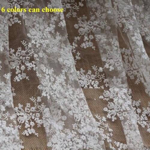 Cotton embroidery mesh cloth wedding dress lace fabrics width 1.4 M Tablecloth,curtain,Garment DIY accessories 6 colors