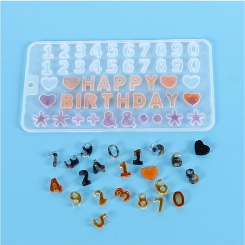 Crystal Epoxy Resin Mold Alphabet Letters Number Symbol Ornament Keychain Casting Silicone Mould DIY Crafts Jewelry Pendant U90F