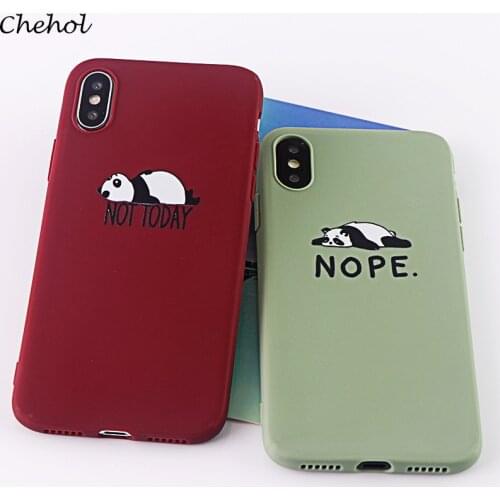 Fashion Phone Cases for iPhone 11 8 7 6 s Plus Pro X XS MAX XR Case Lazy Panda Nope Soft Silicone Fitted Back Covers Accessories