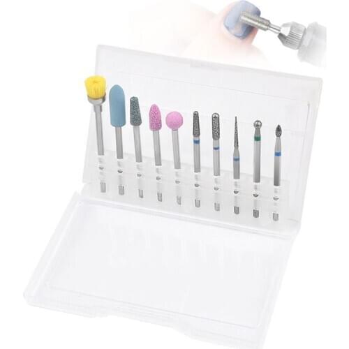10pcs Nail Drill Bits Set Milling Cutter For Manicure Millers Manicure Grinding Machine Mill Pedicure Electric Drill Accessories