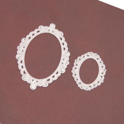 2pcs Laced Circle Frame Set Metal Cutting Dies for Scrapbooking DIY Photo Album Card Making Decorative Stencil New 2020