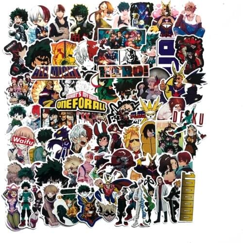 TD ZW 73Pcs/Lot My Hero Academia Stickers Decal For Snowboard Laptop Luggage Car Fridge Car- Styling Sticker Pegatina
