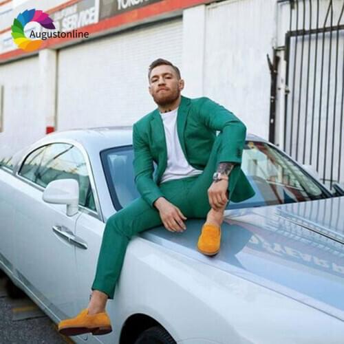 New Green Jacket Pants Custom Made Men Suits Wedding Groom Tuxedo Casual Prom Wear Slim Fit Best Man Blazer 2 Piece Party Terno