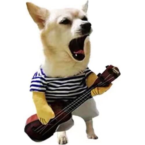 Pet Dog Clothes Clothing For Cats Rock Guitarist T-shirt Summer Clothes Luxury Chihuahua Dog Clothes For Dogs Funny Pet Clothes