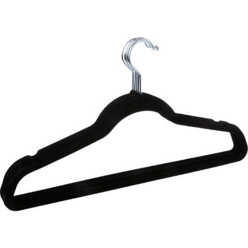 Drop Ship. 5 x Black Adult Non-Slip Hangers Flocked Velvet Clothes Coat Trouser Wardrobe