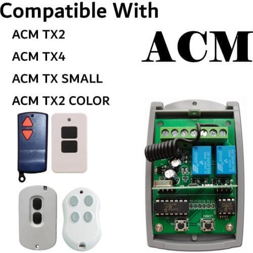 ACM remote control 433mhz receiver garage control key fob ACM TX2 TX4 TX SMALL / TX2 COLOR compatible garage door command