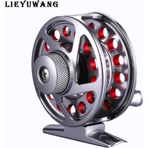 LIEYUWANG DS40-90 All metal Fish line Wheel Superhard Fly Fishing Reel One Way Bearing Fishing Spool With Disc Type Brake