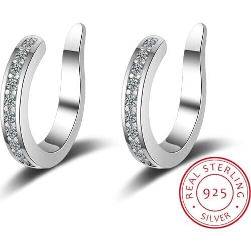 925 Sterling Silver Small Ear Cuff Clip on Earrings for Women Non Pierced Earrings Geometric C Shape Earcuff Wrap Earrings