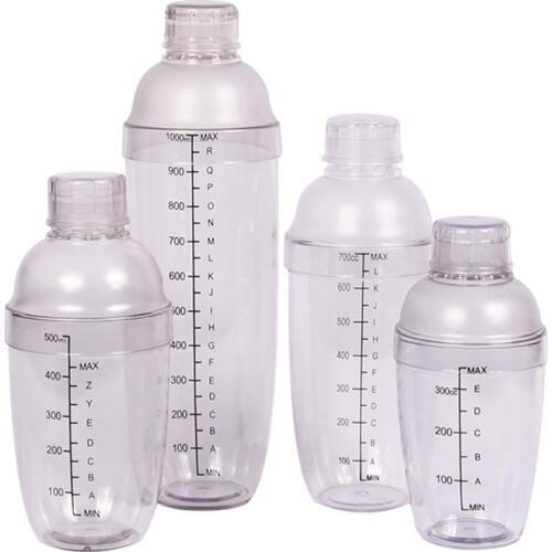 300/500/700/1000ml Hand Shake Cup Cocktail Shaker Transparent Mixer Cup Clear Bar Shaker Wine Milk Tea Shaker Cup with Scale