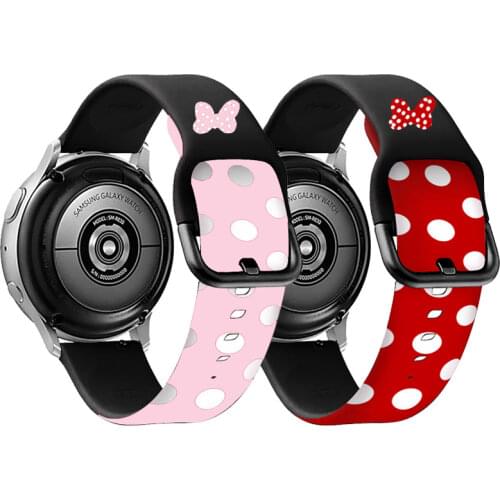 Printing Silicone 20mm/22mm correa For Samsung Galaxy Active 2 strap watch 3 45mm 41mm/46mm Gear S3 bracelet for Huawei GT/2/2e