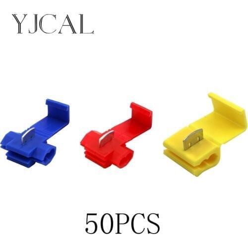50PCS Scotch Lock Electric Wire Cable Connectors Quick Splice Terminals Crimp Non Destructive Without Breaking Line AWG 22-18