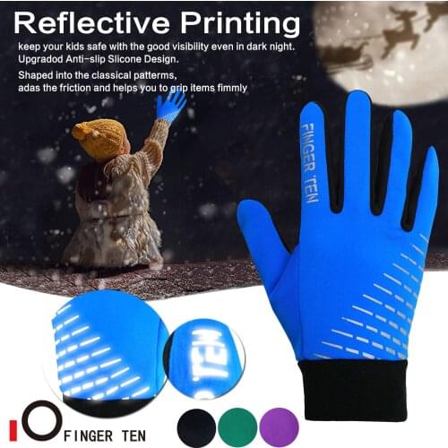 Warm Ski Gloves Snowboard Boys Girls Windproof Outdoor Kids Winter Riding Bicycle Bike Sports Running Full Finger Drop Shipping