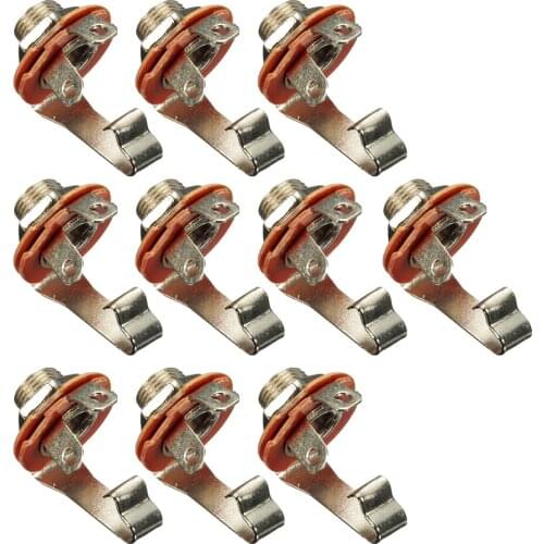 Tooyful 10pcs 1/4inch 6.35mm Single Track Mono AC/DC Input Jack Socket With Nut Gasket for Electric Guitar Bass Parts