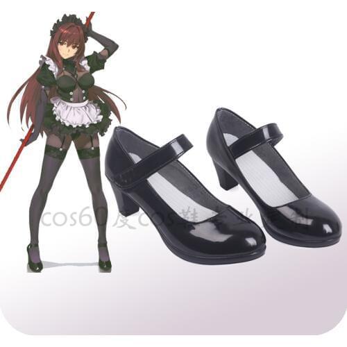 Anime shoe Fate Grand Order FGO Scathach black maid shoes cosplay uniforms shoe customized A