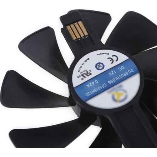 2pcs CF1015H12D VGA Fan Graphics Card Cooling Fan for Sapphire Nitro 8G RX480 4G 570 4G/8G D5 RX580 4Pin 12V 0.42A Fan