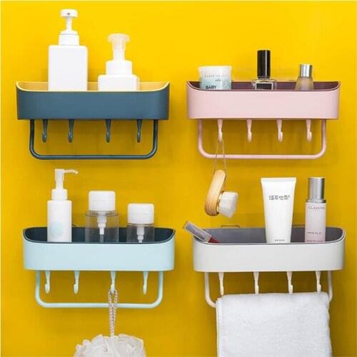 Waterproof Bathroom Holder Wall-mounted Punch-free Storage Rack Durable Portable Shampoo Bathing Shelf Home Bathroom Organizer