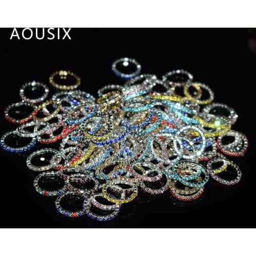 10pcs/Set Fashion Simple Crystal Elasticity Ring for Women 2021 Silver color Rhinestone Rings Wedding Trend Female Jewerly