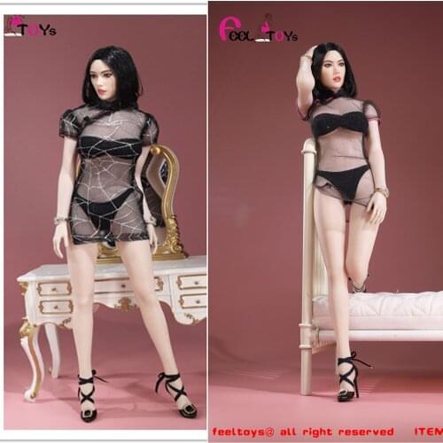 FT023 1/6 Female Clothes Sexy Dress Sexy Perspective Cheongsam Dress Available
