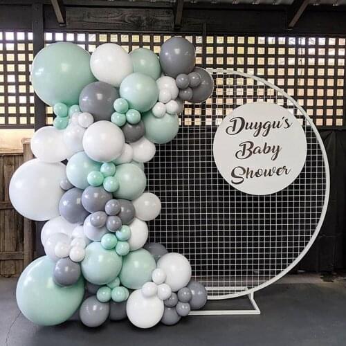 103pcs Party Balloons Garland Macaron Mint White Gray Balloon Arch Kit For Birthday New Year Party Wedding Decoration Supplies