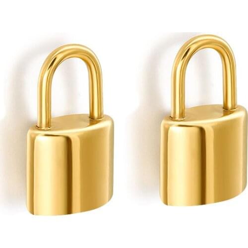 5Pcs/lot Stainless Steel Gold Lock Pendant For DIY Jewelry Making Accessories Material Charms Bracelet Necklace Supplies 10x17mm