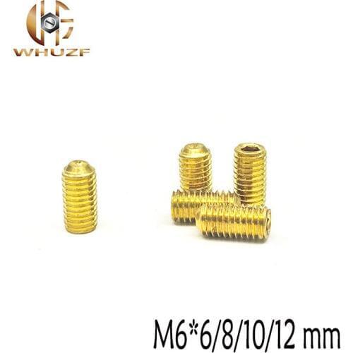 50pcs M6*6/8/10/12 mm screw brass set screws Concave hex socket Chimi screwsheadless Top wire machine screw