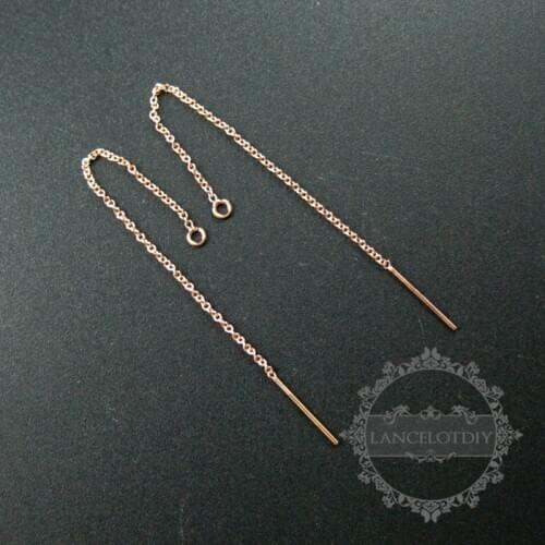 8CM rose gold filled high quality color not tarnished chain drop with open ring DIY earrings supplies 1703020