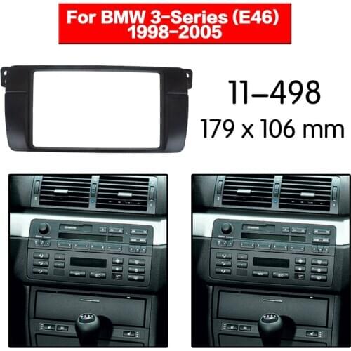 11-498 two din Car Radio Refitting Outter Frame Car radio fascia for BMW 3-Series E46 1998-2005 179*106mm