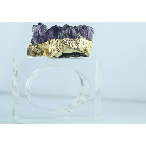 Free shipping amethyst napkin ring napkin holder for wedding by black box set of 4