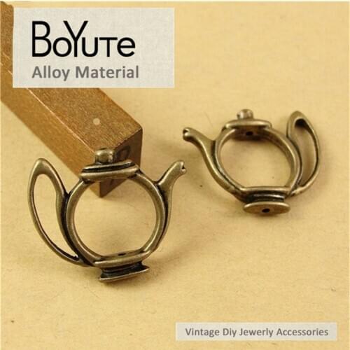BoYuTe (60 Pieces/Lot) 23*19MM Antique Bronze Plated Hollow Small Teapot Pendants for Diy Jewelry Accessories Wholesale