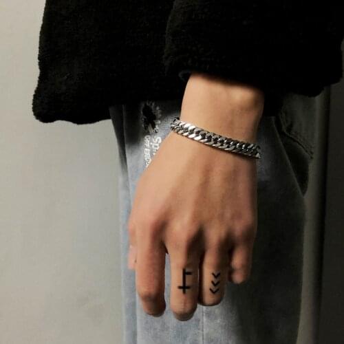 Trendy 8mm Width Cuban Link Chain Couple Titanium Stainless Steel Bracelet Womens Mens Bracelets On Hand Goth Jewelry 2021