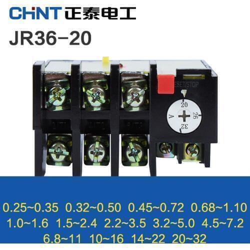 CHINT Thermal Overload Relay Temperature Overload Protector CHNT JR36-20 Current Thermal Relay