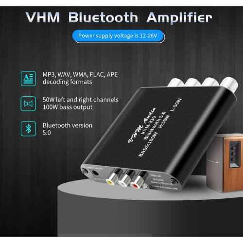 2*50W+100W Bluetooth 5.0 TPA3116D2 Audio Digital Power Amplifier 2.1 Stereo Power HIFI TPA3116 Class D Bass Subwoofer Mini AMP