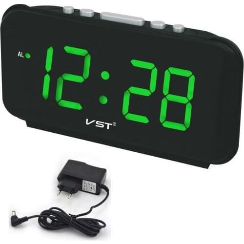 Digital LED Alarm clock Large Number desk clocks AC Power EU Plug/US Plug Table clock with Green Blue Red White Color display
