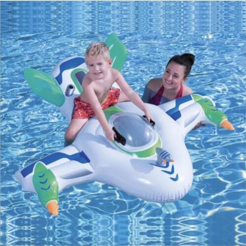 Childrens water jet fighter inflatable mounts baby spaceship floating on water cushion swimming ring baby floating bed