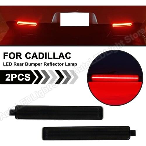 For Cadillac CTS CTS-V Buick Enclave Chevy Equinox Trailblazer GMC Acadia Pontiac Rear Bumper LED Reflector Light Lamp Smoked 2X