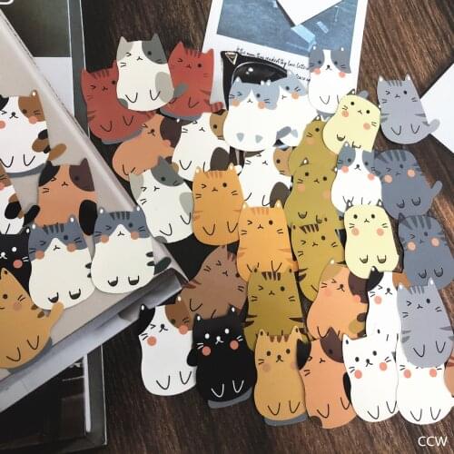 40PCS Kawaii Cat Waterproof sticker DIY scrapbook base collage mobile computer diary happy plan gift sealing decoration sticker
