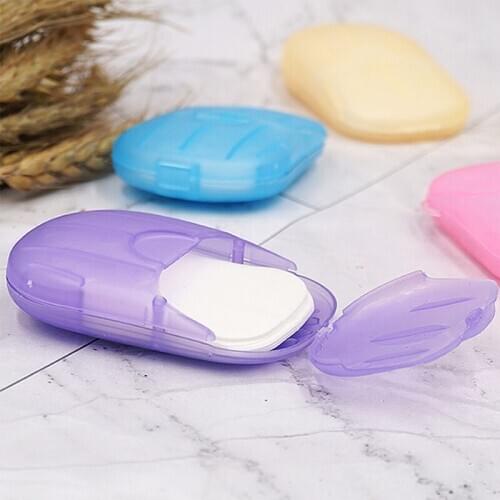 Travel Washing Hand Bath Soap Paper Cosmetics Travel Portable Hand Washing Box Jasmine Scented Slice Sheets Soap Case