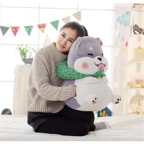 Fancytrader Animals Dog Hand Warmer Plush Toys Plush Stuffed Shiba inu Husky Dogs Doll Pillow Cushion 60cm