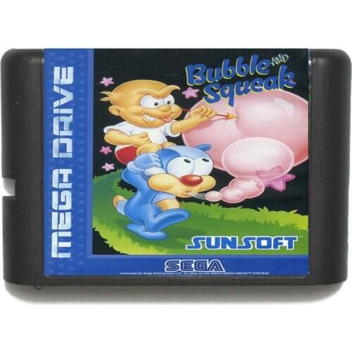Bubble And Squeak NTSC-USA 16 bit MD Game Card For Sega Mega Drive For Genesis