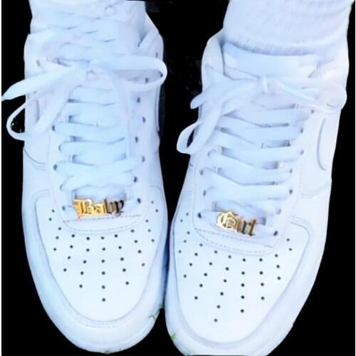 Custom Name Shoe-buckle Personalized Letter Numbers High Quality Stainless Steel Nameplate Fashion Shoe Tags For Woman Man Gift