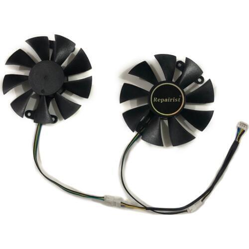 2pcs/set GTX1060 GPU Cooler Video cards fan For KFA2 GTX 1060 EX OC White Graphics Card cooling as Replacement