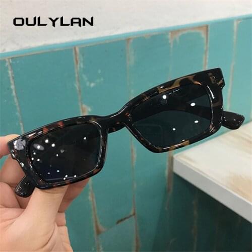 Oulylan Small Sunglasses Women Men Vintage Rectangle Sun Glasses Brand Designer Retro Narrow Shades Eyewear UV400