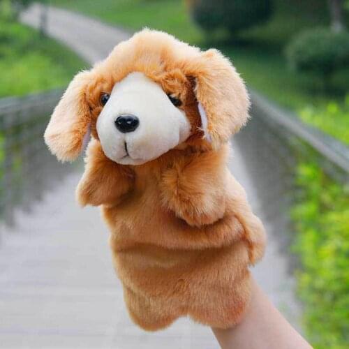 Cute Dog Puppy Animal Plush Hand Puppet Doll Pretend Play Parent Child Toy Pillow Lovely Gift for Kid Baby Children Good Quality