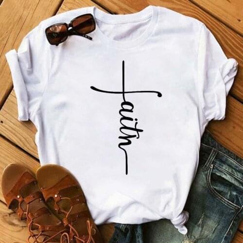 Fashion Women T-shirt Christian Tops Harajuku Love Graphic Printed Tees Female T Shirts Casual Tees Tops Camisetas Mujer